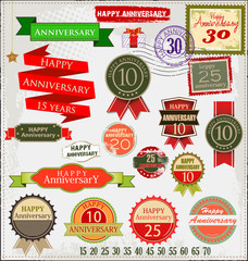 Retro style anniversary sign collection