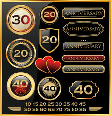 Anniversary retro labels