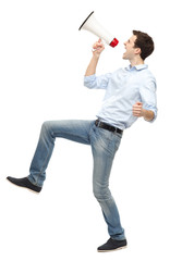 Man shouting through megaphone