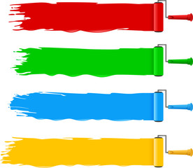 colorful paint rollers