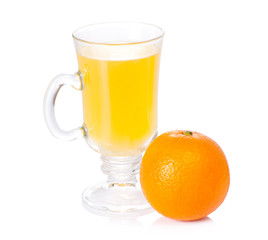 Glass with vitamin c and orange