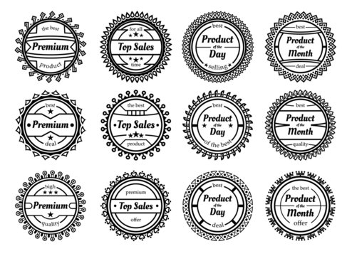 set of many different stamps