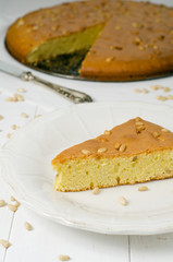 Cake with pine nuts