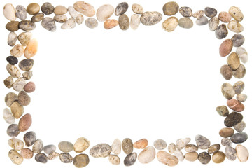pebbles  white background as a frame