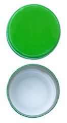 Isolated Green Metal Bottle Cap
