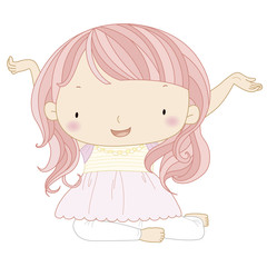 illustration of a cute girl