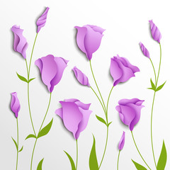 Flower vector background. Lilac eustoma - 52329101