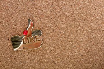 Cork-board with a like icon
