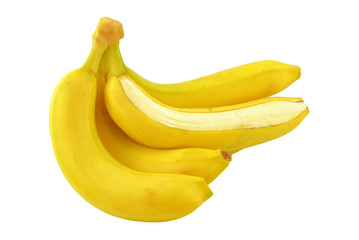 banany i witaminy na białym tle