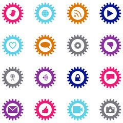 Social technology and media icon set