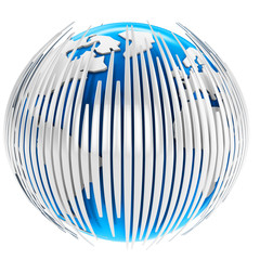 3d earth globe with bars