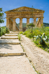 Obraz premium Weg zum Tempel von Segesta, Sizilien
