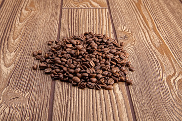 coffee beans on wooden table