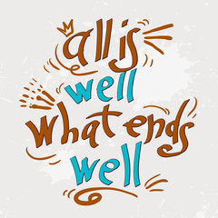 Hand drawn text lettering with Quotations