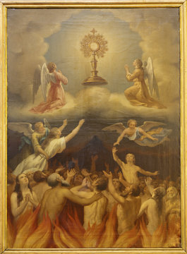 Madrid - Eucharist and the souls in purgatory.