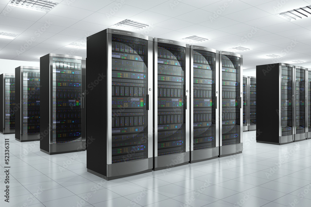 Aufkleber network servers in datacenter
