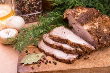 Grilled pork steak meat
