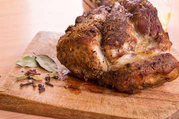 Grilled pork steak meat