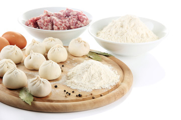 Raw Georgian khinkali