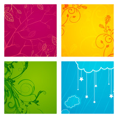 Vector Illustration of Abstract Floral Backgrounds