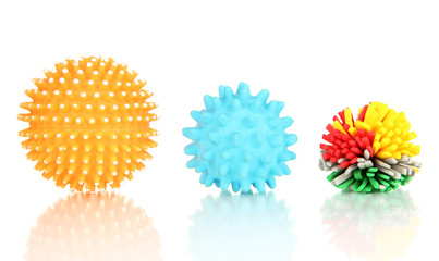 Rubber toys for pets isolated on white