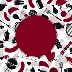 Vector Illustration of a Background with Barbecue Grill Icons