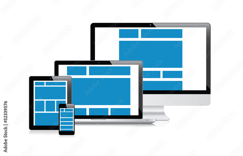Wall mural fully responsive web design products vector eps10