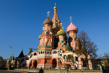 Saint Basil Cathedral in Moscow on the Red Square
