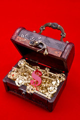 Teasure chest with a golden keys