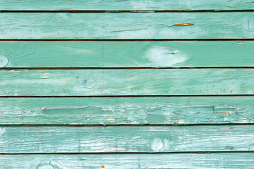 Fototapeta premium Green wood plank wall texture background