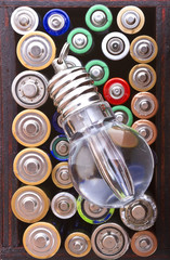 Flow lamp and batteries background