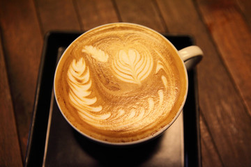 coffee on wood background