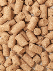 granules of Wheat Bran background. Food for horses and farm anim