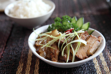 boiled pork roast with rice