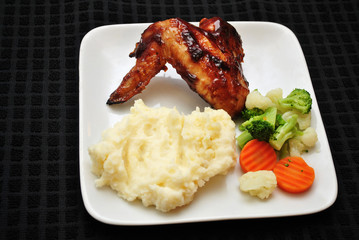 Delicious Chicken Wing Supper Over Black