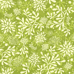 Vector Green underwater plants seamless pattern background with