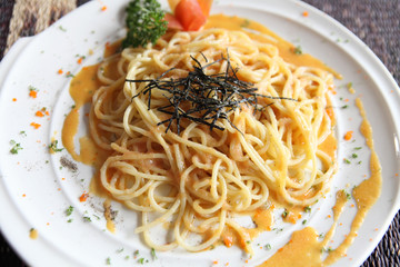 Japanese pasta Mentaiko spaghetti