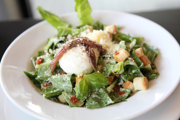 caesar salad in close up