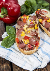 Portion of Salami Pizza Baguette