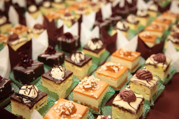 Varieties of cakes desserts catering sweets