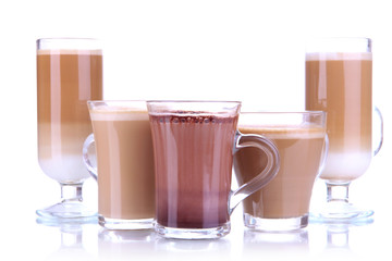 Layered coffee isolated on white