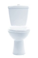 White toilet bowl, isolated on white