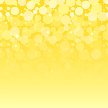 White bubbles on yellow horizontal seamless pattern, vector