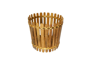 Bamboo basket isolated