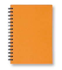 Orange notebook.