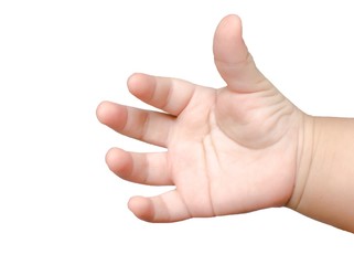 baby hand isolated on white background