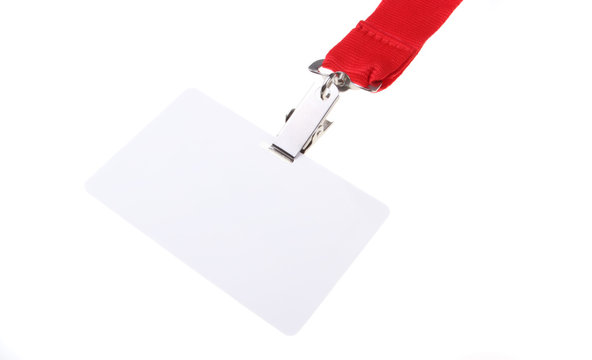 Name Tag With Red Lanyard