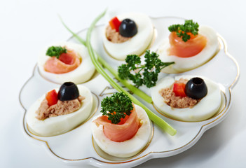 stuffed eggs with salmon