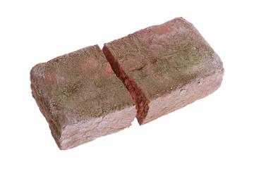 Broken brick isolated