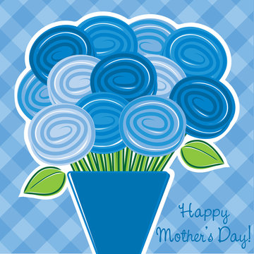 Rose "Happy Mother's Day" card in vector format.